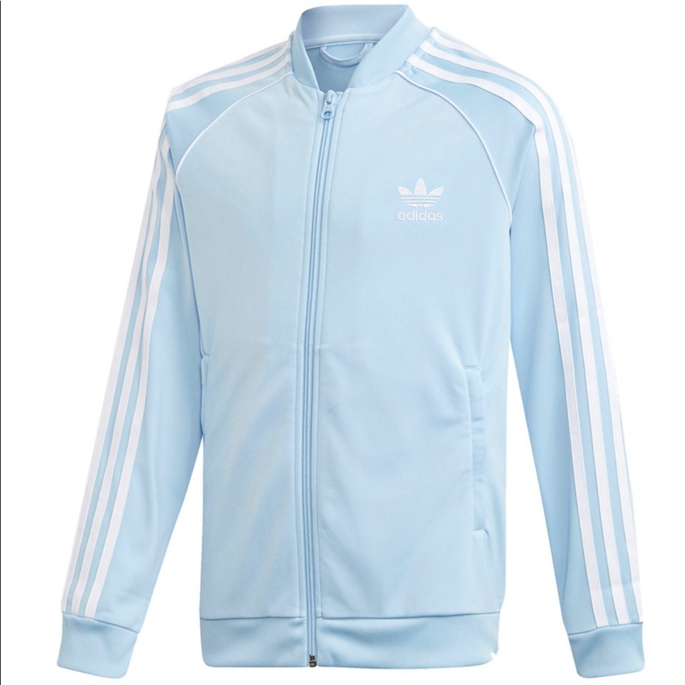 Blue adidas originals superstar top track